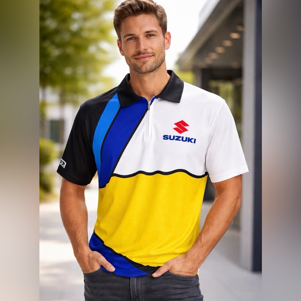 Suzuki Racing Polo Shirt XXL Factory Effex Motocross Team Performance Shirt